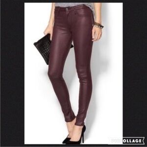 GAP 1969 Coated Skinny Jeans Burgundy Mid Rise Size 10 / 30R NWT